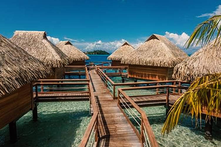 Hotel Maitai Bora Bora, walkway to Villas