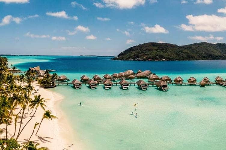 Le Bora Bora by Pearl Resorts, lagoon with over water villas