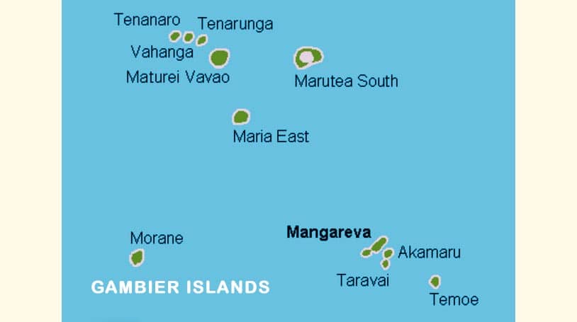 Map Gambier Islands