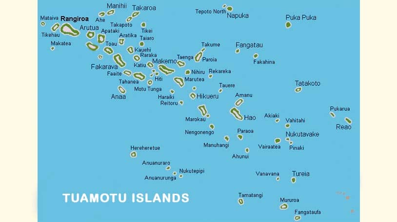 Map Tuamotu Archipelago